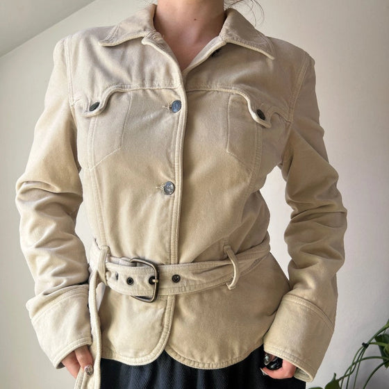 Vintage beige Armani Jeans Jacket - womens small