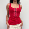 Vintage red Dp Jeans Mesh Top - womens small