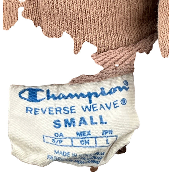 Champion Reverse Weave Hoodie - Small - Beige Cotton