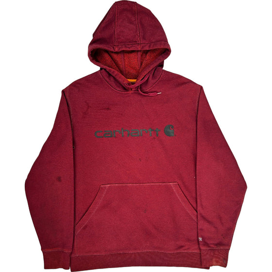 Carhartt Hoodie - Large - Red Cotton Blend