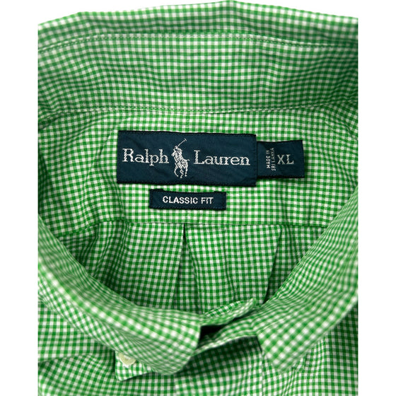 Ralph Lauren Classic Fit Check Shirt - XL - Green Cotton