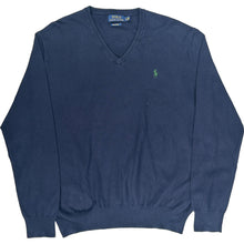  Polo Ralph Lauren V-Neck Jumper - Large - Navy Pima Cotton