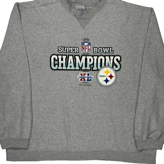 Steelers Reebok Sweatshirt - 2XL Grey Cotton Blend