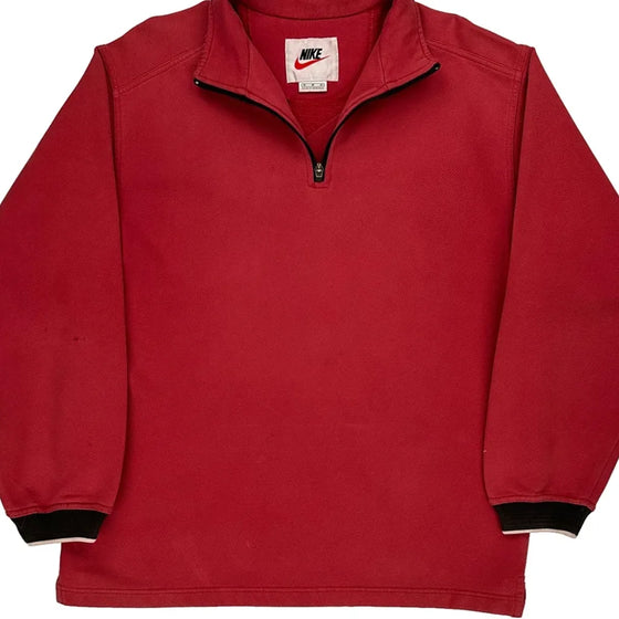 Nike Graphic 1/4 Zip - Medium Red Cotton