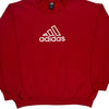 Adidas Logo Adidas Spellout Sweatshirt - XL Red Cotton Blend