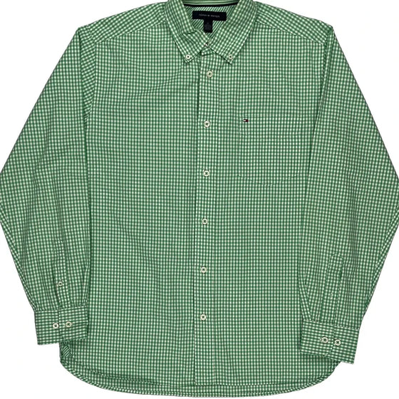 Tommy Hilfiger Checked Shirt - Medium Green Cotton