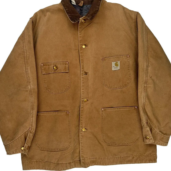 Workwear Carhartt Jacket - 3XL Brown Cotton