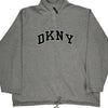 Dkny Logo Dkny Spellout 1/4 Zip - XL Grey Cotton Blend