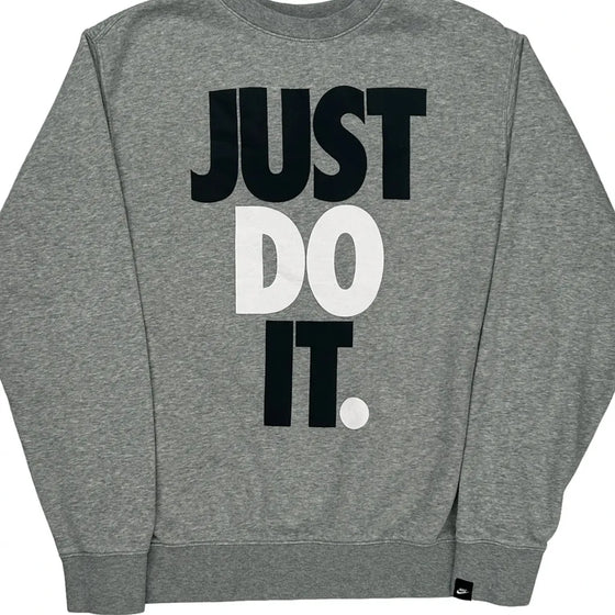 Motivational Nike Graphic Sweatshirt - Medium Grey Cotton Blend