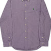 Slim Fit Ralph Lauren Checked Shirt - Small Purple Cotton