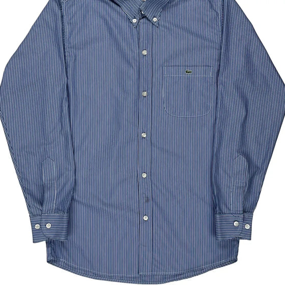 Lacoste Striped Shirt - Large Blue Cotton