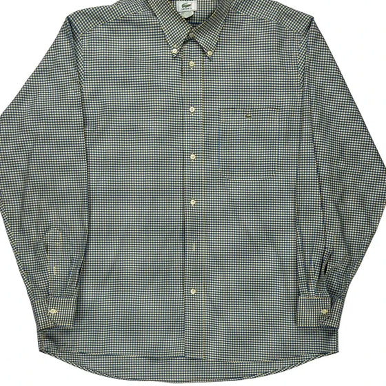 Lacoste Checked Shirt - Large Blue Cotton