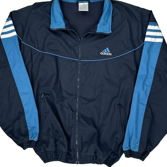 Adidas Track Jacket - Large Blue Polyester Blend