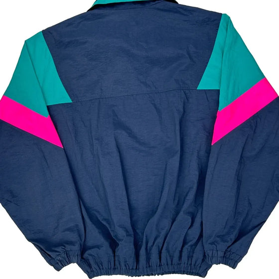 Colorblock Design Fila Jacket - Large Navy Polyester