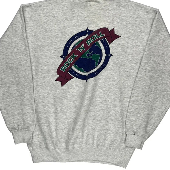 Boston Hard Rock Cafe Graphic Sweatshirt - Large Grey Cotton Blend