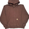 Carhartt Zip Up - 2XL Brown Cotton Blend