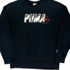 Puma Logo Puma Spellout Sweatshirt - Large Navy Cotton Blend