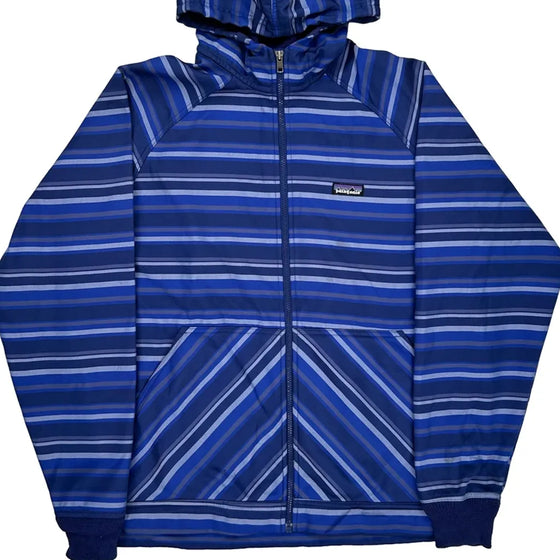 Patagonia Striped Jacket - Large Blue Polyester