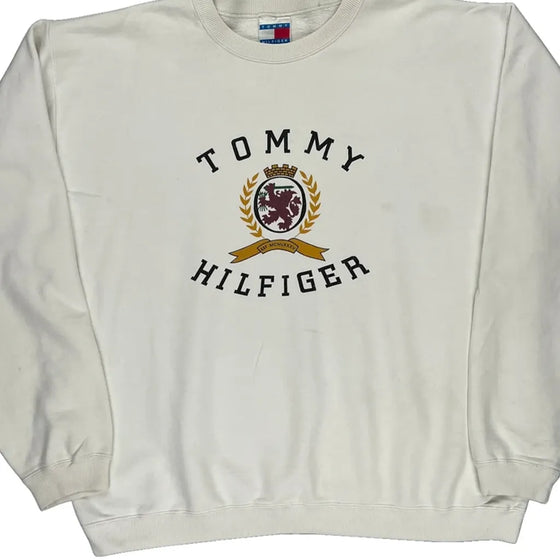 Tommy Hilfiger Sweatshirt - Medium White Cotton