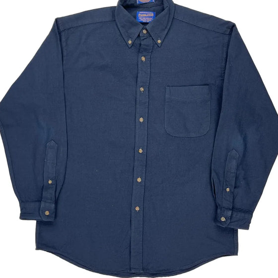 Pendleton Shirt - Medium Blue Virgin Wool