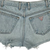 Frayed Hem Guess Denim Shorts - 28W UK 8 Light Wash Cotton