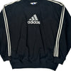 Adidas Logo Adidas Graphic Sweatshirt - Large Black Polyester