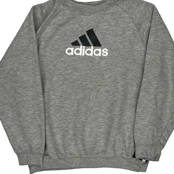 Adidas Logo Adidas Spellout Sweatshirt - XL Grey Cotton Blend