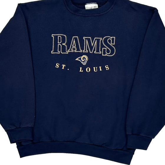 St. Louis Rams Logo Athletics Graphic Sweatshirt - Small Navy Cotton Blend