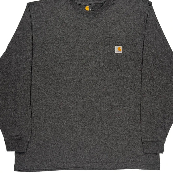 Carhartt Long Sleeve T-Shirt - XL Grey Cotton