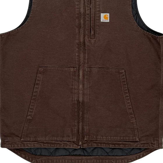 Carhartt Tall Gilet - Large Brown Cotton Blend