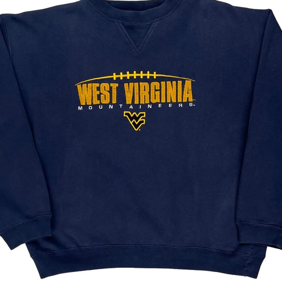 West Virginia Mountaineers Puma Ncaa Sweatshirt - Medium Navy Cotton Blend