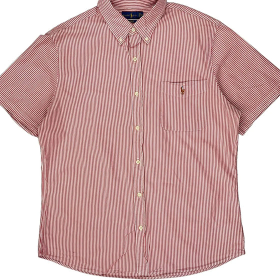 Ralph Lauren Slim Fit Short Sleeve Shirt - XL Red Cotton