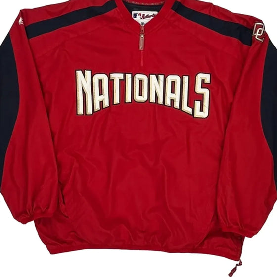 Nationals Majestic Graphic Windbreaker - 2XL Red Polyester