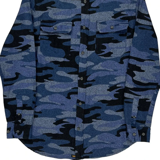 Lee Camo Shirt - Medium Blue Cotton Blend