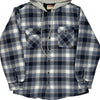 Wrangler Checked Overshirt - Large Navy Cotton Blend