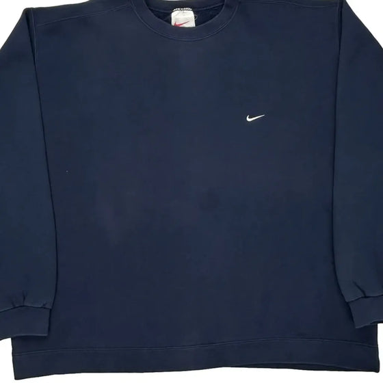 Nike Sweatshirt - 2XL Blue Cotton Blend