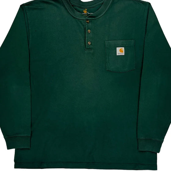 Carhartt Long Sleeve T-Shirt - Large Green Cotton