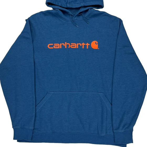 Tall Relaxed Fit Carhartt Oversized Hoodie - 2XL Blue Cotton Blend