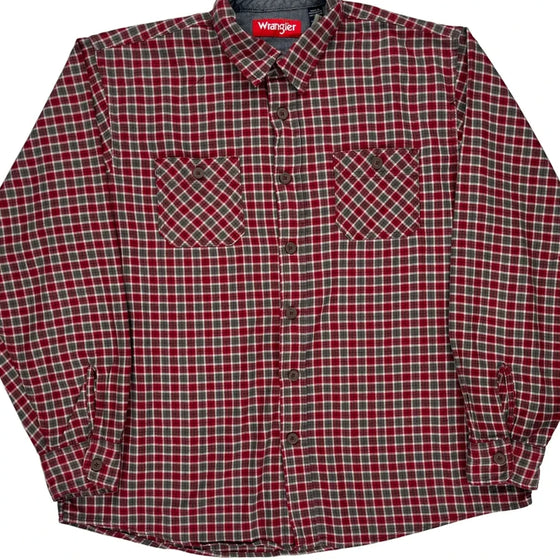 Wrangler Checked Shirt - XL Red Cotton