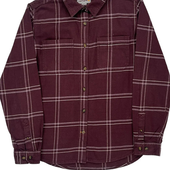 Carhartt Checked Shirt - Medium Burgundy Cotton