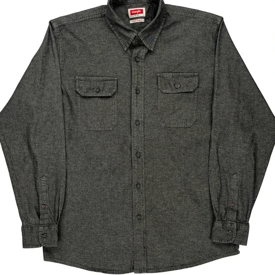 Wrangler Shirt - Large Grey Cotton Blend