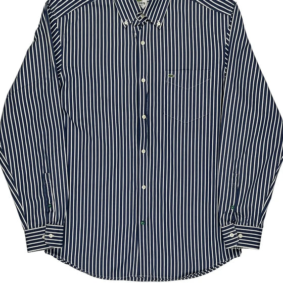 Lacoste Striped Shirt - Medium Black Cotton