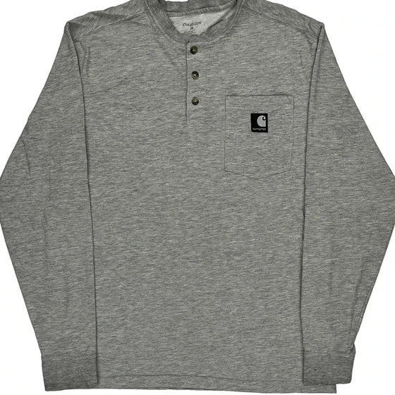 Carhartt Long Sleeve T-Shirt - Medium Grey Cotton Blend