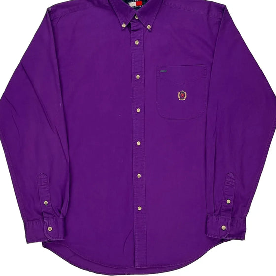 Tommy Hilfiger Shirt - Large Purple Cotton