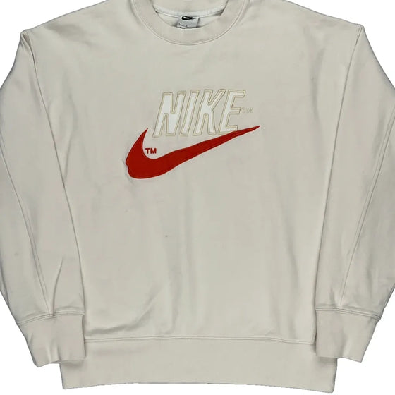 Nike Graphic Sweatshirt - Large White Cotton