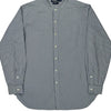 Ralph Lauren Collarless Shirt - Medium Blue Cotton