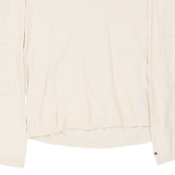 Tommy Hilfiger Long Sleeve Top - Small White Cotton Blend