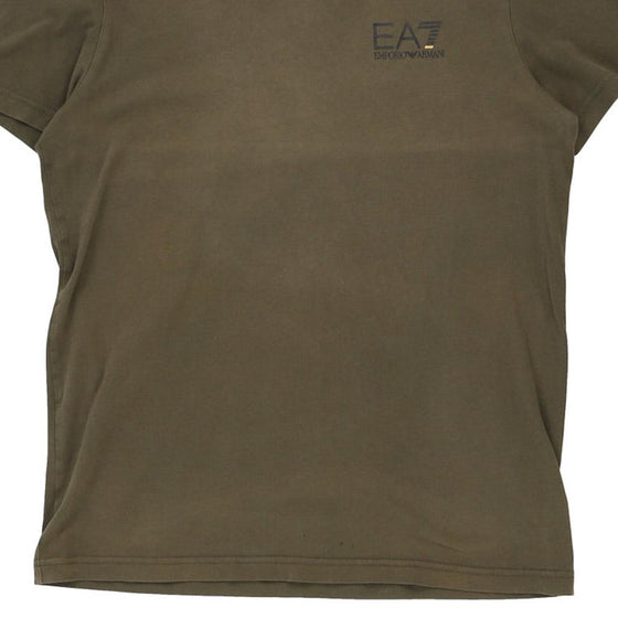 Vintage khaki Emporio Armani T-Shirt - mens large