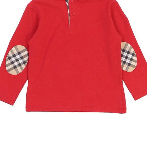 18 Months Burberry Long Sleeve T-Shirt - XS Red Cotton