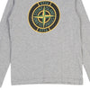 Age 12 Stone Island Spellout Long Sleeve T-Shirt - Medium Grey Cotton